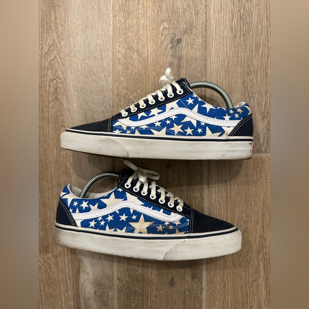 Vans Navy and White Star Pattern Sneakers
